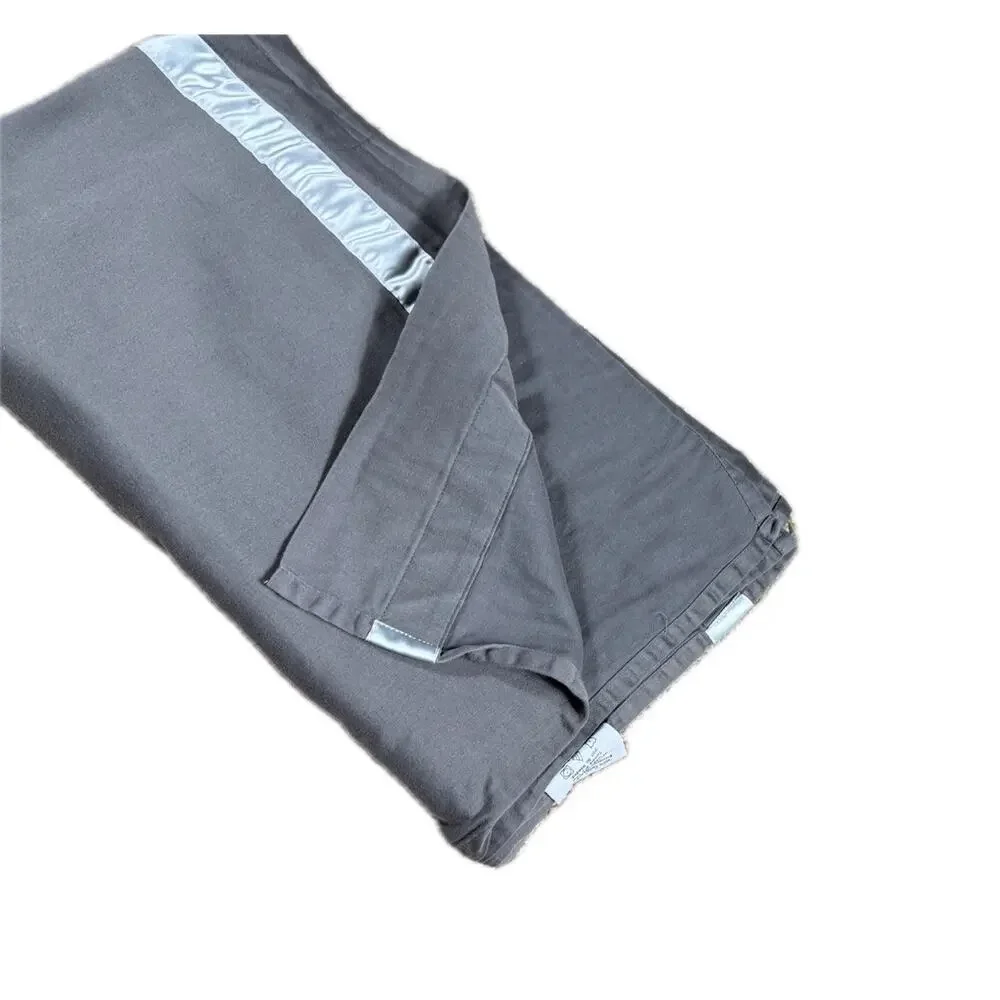 Allure Luxury Queen Sized Flat Sheet 100% Combed Cotton Satin Stripe Bedding